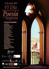 Cartel VI Día Internacional de la Poesúa en Segovia